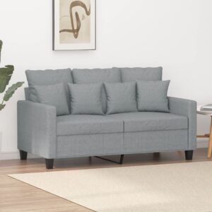 Kétszemélyes világosszürke szövetkanapé 120 cm