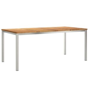 Kültéri étkezőasztal 180x90x75 cm tömör tíkfa