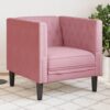 Rózsaszín bársony chesterfield kanapéfotel