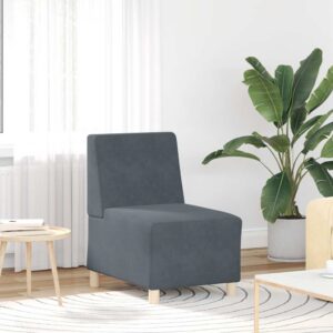 Sötétszürke bársony kanapéfotel 55 cm