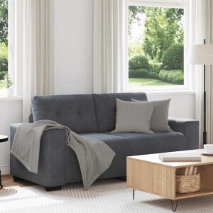 Sötétszürke bársony loveseat kanapé 140 cm