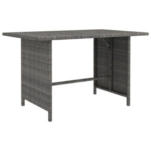 Szürke polyrattan kerti étkezőasztal 110 x 70 x 65 cm