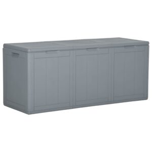 Szürke pp rattan kerti tárolóláda 270 l