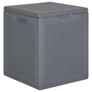 Szürke pp rattan kerti tárolóláda 90 l