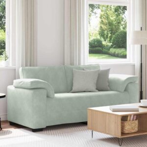 Világosszürke bársony loveseat kanapé 140 cm