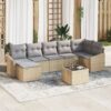 8 darabos kerti étkező szett párnákkal fekete poli rattan