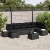 8 részes kerti kanapé szett párnákkal bézs poli rattan