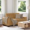 Barna bársony loveseat kanapé 120 cm