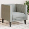 Chesterfield kanapé szék világosszürke 71 x 74.5 x 70.5 cm