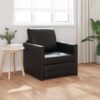 Floor sofa bed 2-in-1 fekete 74x77x81 cm műbőr
