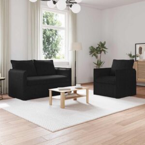 Kanapé 120cm 2 pcs fekete fém