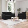 Kanapé 140cm 2 pcs fekete fém