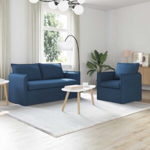 Kanapé 140cm 2 pcs kék fém