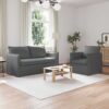 Kanapé 140cm 2 pcs sötétszürke fém