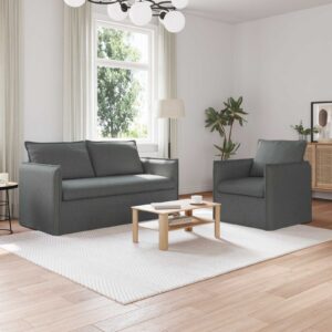 Kanapé 140cm 2 pcs sötétszürke fém