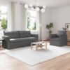 Kanapé 180cm 2 pcs sötétszürke fém