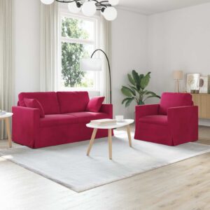 Kanapé 2 pcs bordó