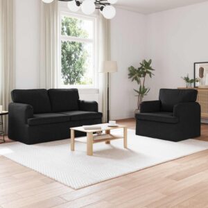 Kanapé 2 pcs fekete fém