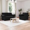 Kanapé 2 pcs fekete fém