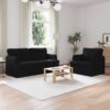 Kanapé 2 pcs fekete fém