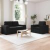 Kanapé 2 pcs fekete fém