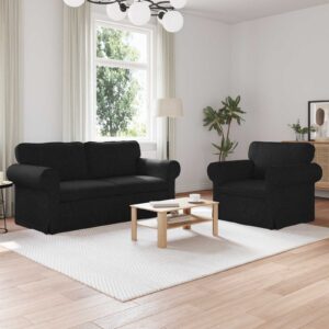 Kanapé 2 pcs fekete fém