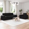 Kanapé 2 pcs fekete fém