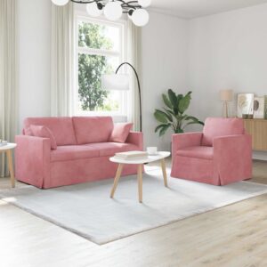 Kanapé 2 pcs rózsaszín