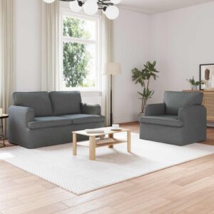 Kanapé 2 pcs sötétszürke fém