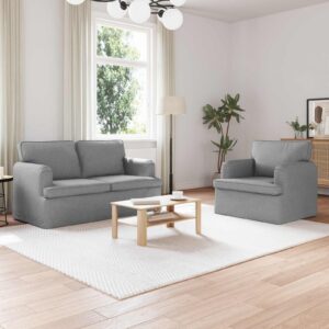 Kanapé 2 pcs világosszürke fém
