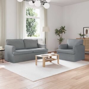 Kanapé 2 pcs világosszürke fém