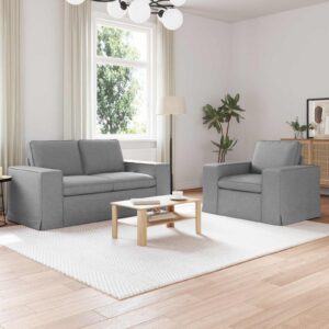 Kanapé 2 pcs világosszürke fém