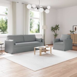 Kanapé 2 pcs világosszürke fém