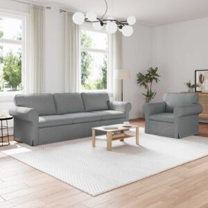 Kanapé 2 pcs világosszürke fém