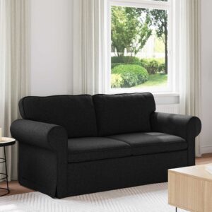 Kanapé fekete 215 x 82 x 80 cm fém