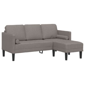 3-fős sarokkanapé bézs 160 cm szövet