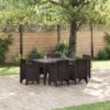 7 részes kert étkező garnitúra barna poly rattan