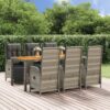 7 részes szürke polyrattan kerti étkezőgarnitúra párnával