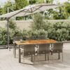 7 részes szürke polyrattan kerti étkezőgarnitúra párnával