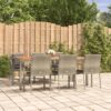 7-részes szürke polyrattan kerti ülőgarnitúra párnákkal
