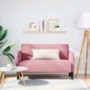 Rózsaszín bársony loveseat kanapé 109 cm