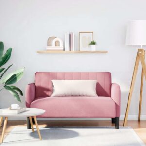 Rózsaszín bársony loveseat kanapé 109 cm
