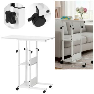 Springos állítható magasságú mobil Íróasztal 73-85x40x80cm - Fehér