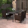 5 részes polyrattan és üveg kerti étkezőgarnitúra párnákkal