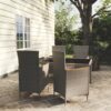 5 részes szürke polyrattan kültéri étkezőszett párnákkal