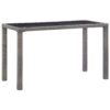 Antracitszürke polyrattan kerti asztal 123 x 60 x 74 cm