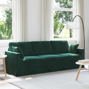 Kanapé sötétzöld 228 x 78 x 80 cm bársony