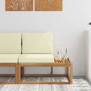 Kültéri végleges kanapé párnával természetes 91 x 63 x 73 cm