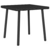 Téglalap fekete polyrattan kerti dohányzóasztal 40x40x37 cm