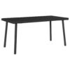 Téglalap fekete polyrattan kerti dohányzóasztal 80x40x37cm